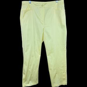 WilliSmith Women's 14 Yellow Ankle Pants Straight Leg Pockets Spring NWT Casual